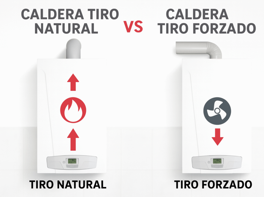Caldera Tiro Natural vs. Tiro Forzado - Climastore